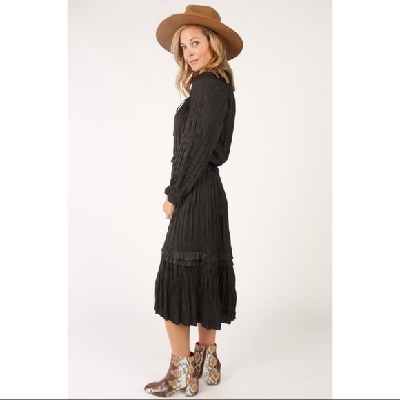 Pleated Long Sleeve Dress - Picture 4 of 5